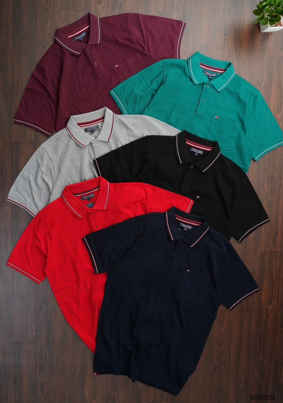 MENS HALF SLEEVE POCKET COLLAR WITH EMBROIDERY LOGO