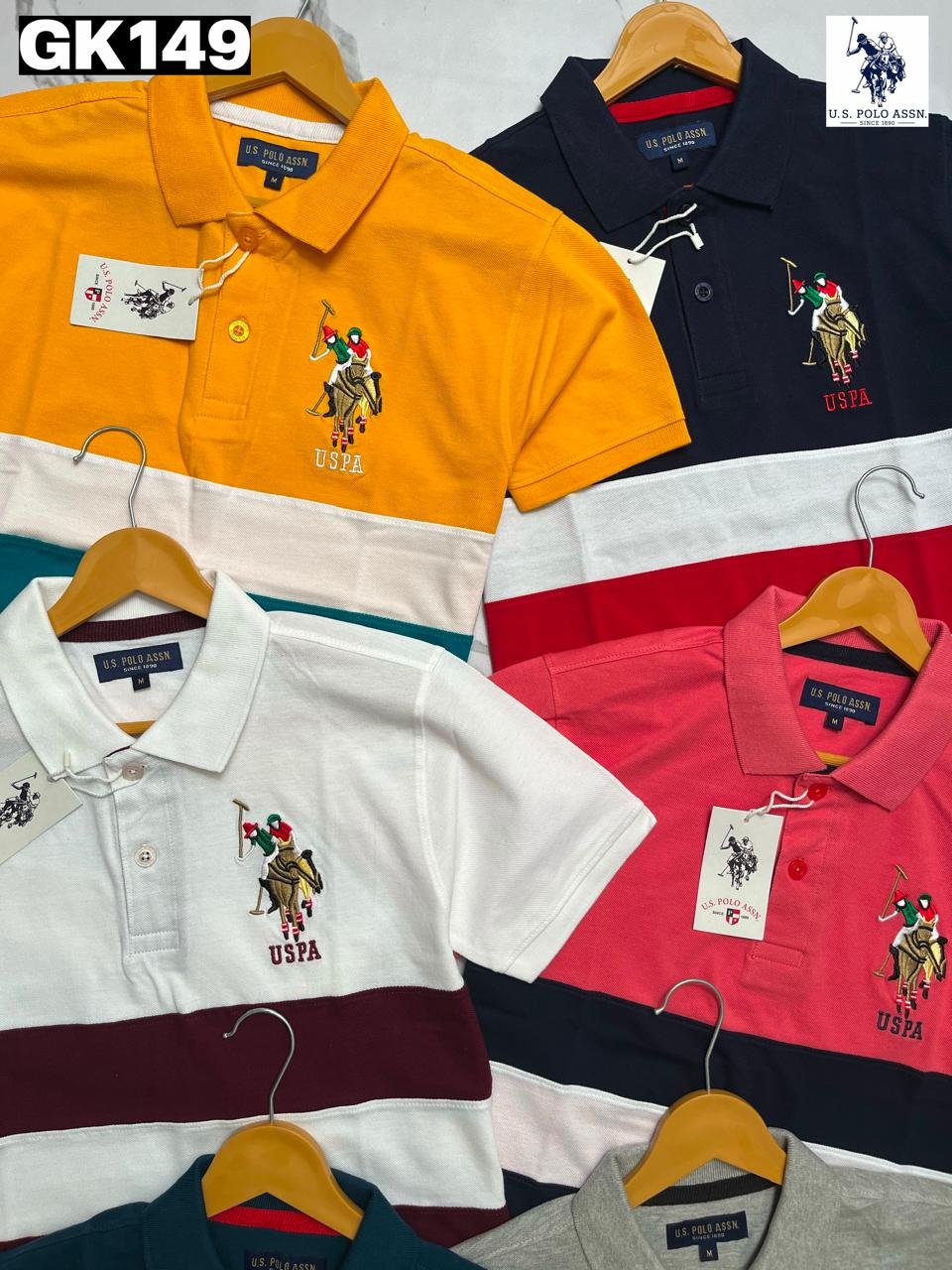 Men's POLO half sleeve T-Shirt cut and sew front and sleeve appliqué embroidery - Image 2