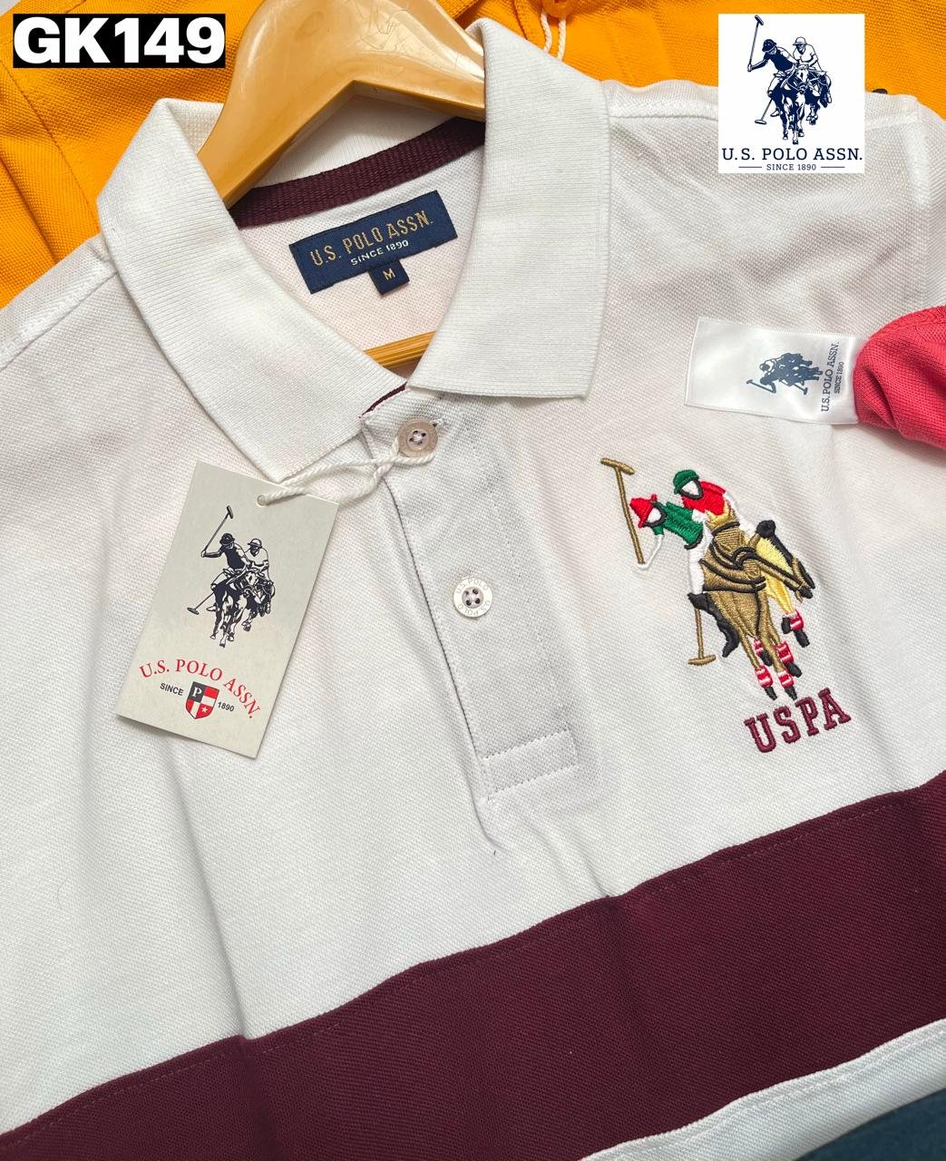 Men's POLO half sleeve T-Shirt cut and sew front and sleeve appliqué embroidery - Image 3